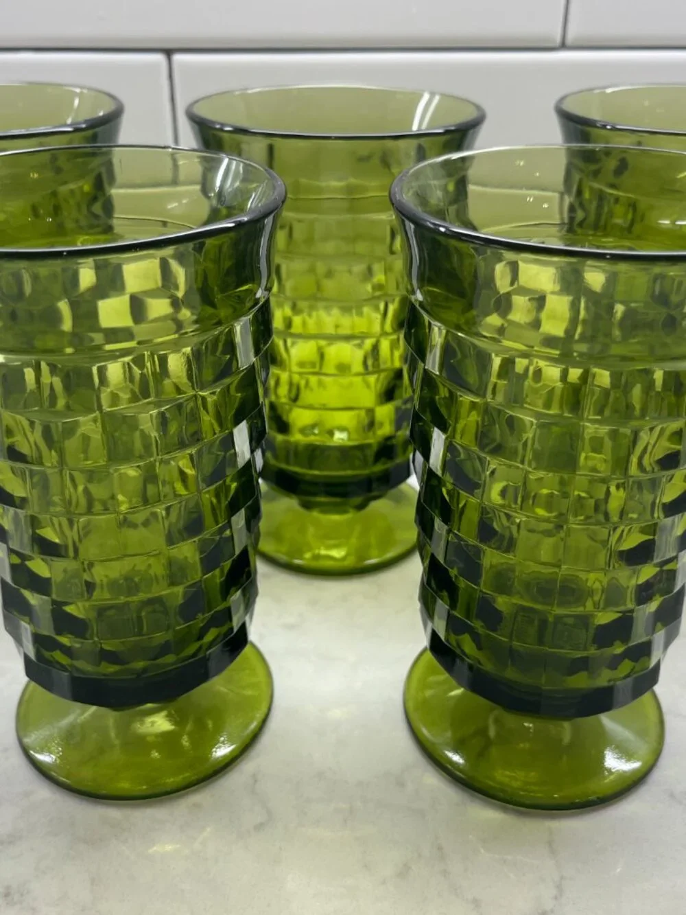 (4) Colony Whitehall Green (Avocado) Ice Tea Glass, 6